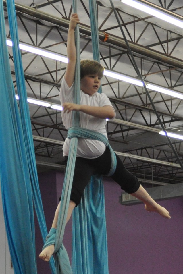 I'm working on a new silks routine for the spring show.