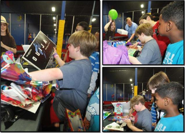 Presents at Kameron's 12th birthday party.