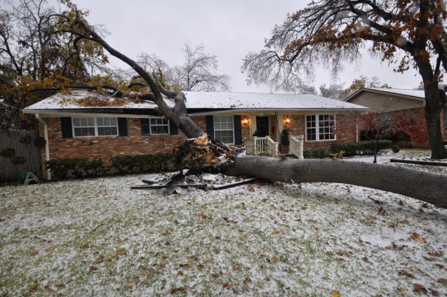 Home in Lake Highlands damaged by Ice Storm Dec 2013