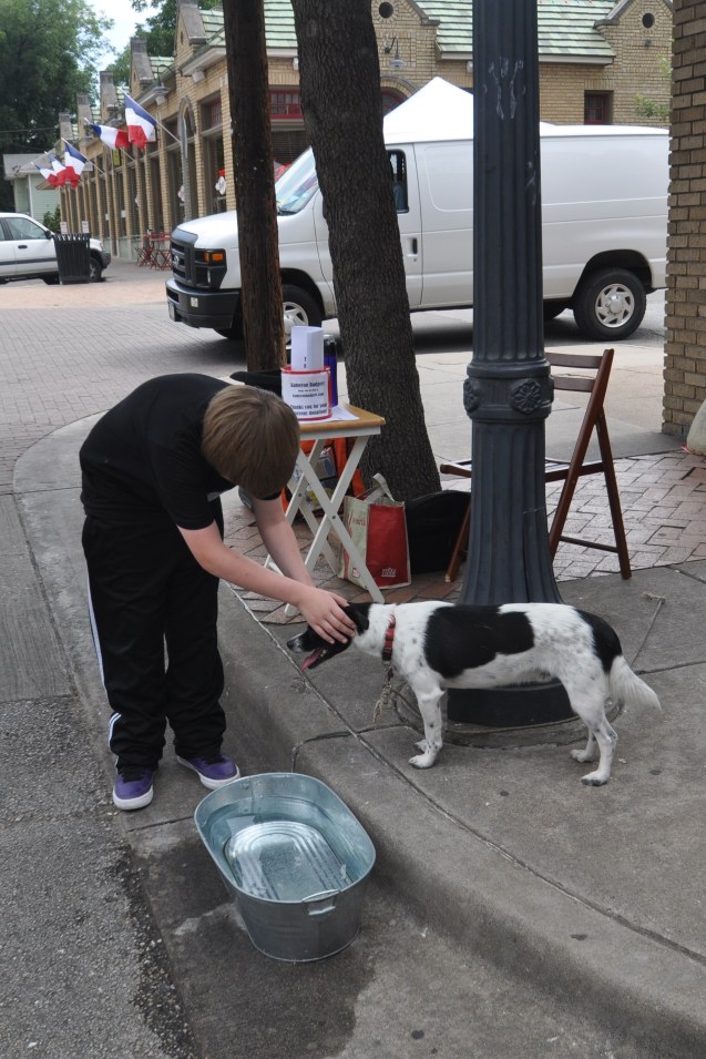 Making a friend at Bastille on Bishop