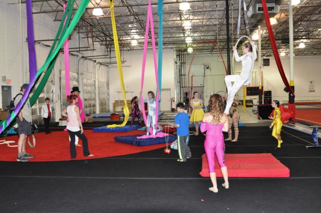 WFAA TV crew setting up for live Lone Star Circus Shoot May 5 2015