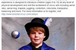 Lone Star Circus Summer Camp Ad 2016