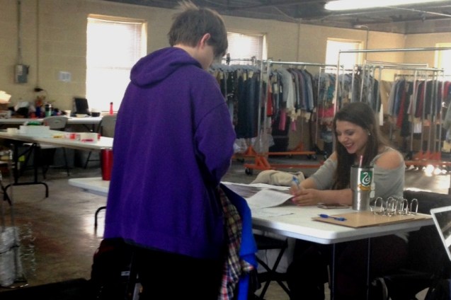 Kameron Badgers signing in for a costume fitting on an untitled TV pilot