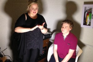 Kameron Badgers in make-up for June 14, 2017 photo shoot.