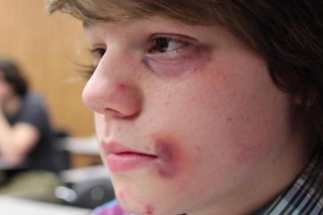 Kameron Badgers close-up as Grant in the film "Chapters"