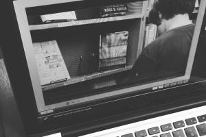 Kameron Badgers on the set of Free Lane Films Beyond the Bridge