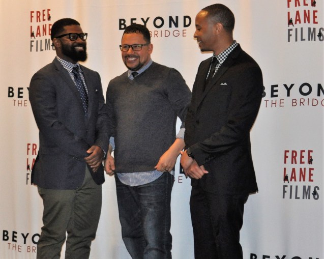 Filmmakers Ramon Malpica, Matthew Thomas and Lindsey Cummings at the Beyond the Bridge Premiere